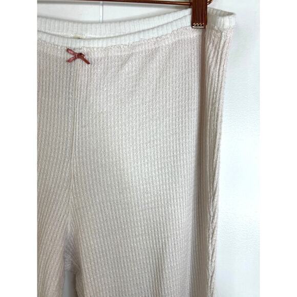 Intimately Free People Pale Pink Waffle Knit Ruched Leggings Size Large - Picture 5 of 8